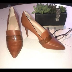 Saddle leather pumps banana republic